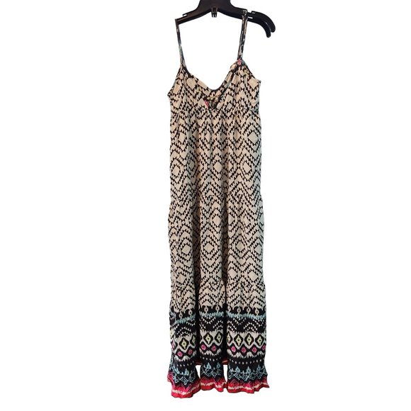 Billabong Women's Maxi Dress Brighter Than Black/Beige Print - Size Medium - Picture 5 of 5